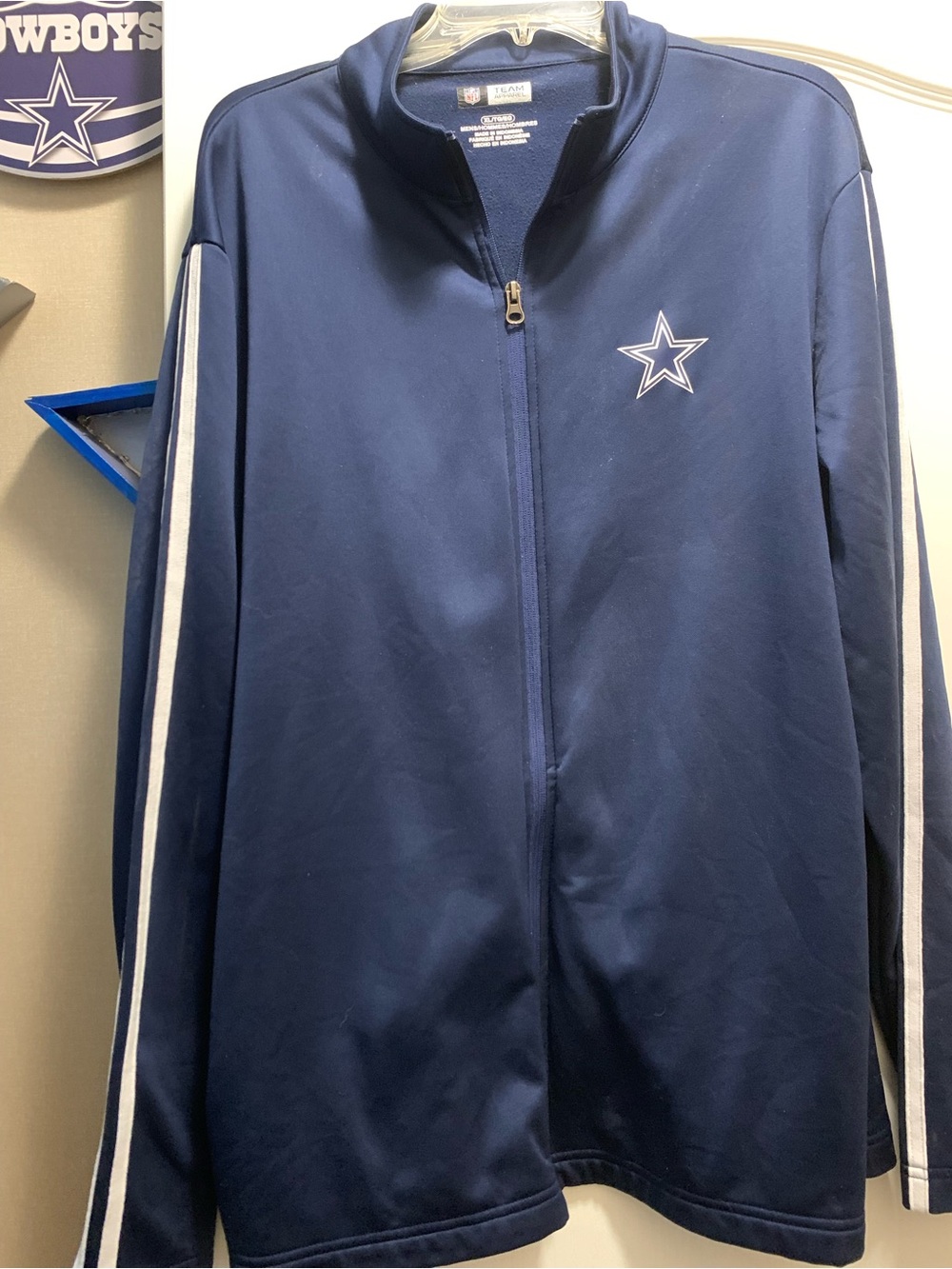 Team Apparel Navy Blue Dallas Star Performance Jacket with White Stripes